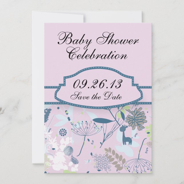 Save The Date Animaux et fleurs (Devant)