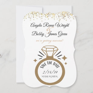 Save The Date Anneau de diamant géant Enregistrer la date