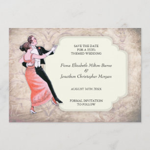 Save The Date Années 1920 Sauvez la date Vintage Couple de danse