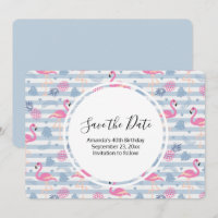 Anniversaire à motif fantaisiste de flamant rose e