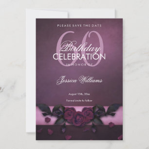 Save The Date Anniversaire Roses & Pétales Gothiques Romantiques