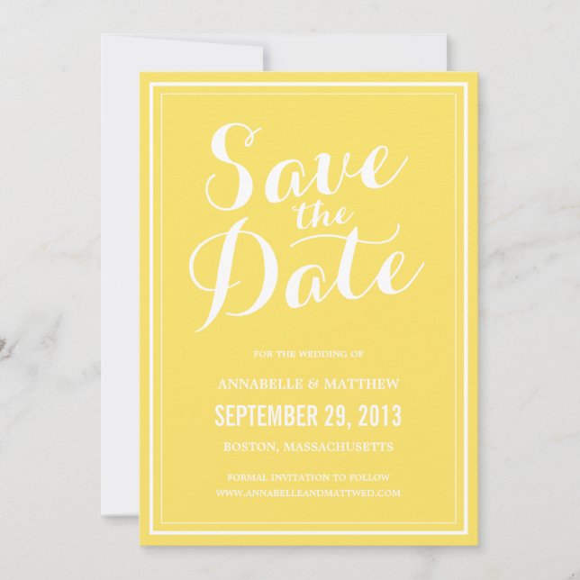 Save The Date Annonce d'appel à la date de sauvegarde en calligr (Devant)