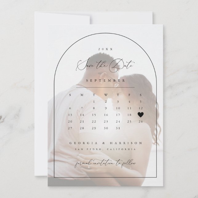 Save The Date Annonce de calendrier de chéri(e) pour Sauvegarder (Devant)