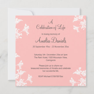 Save The Date Annonce de célébration de la vie avec fleur sauvag