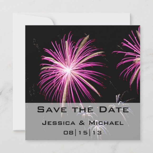Save The Date Annonce de feu d'artifice pour la réservation de d (Devant)