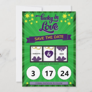 Save The Date Annonce de mariage de Green Lucky in Love