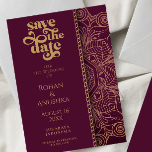 Save The Date Annonce de mariage indien moderne "Save The Date"