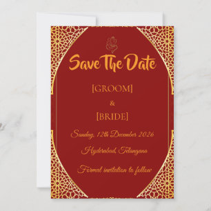 Save The Date Annonce de mariage royal indien