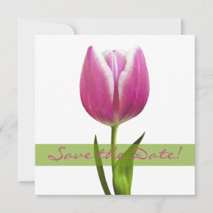 Save The Date Annonce de mariage "Tulipe rose" pour sauver la da