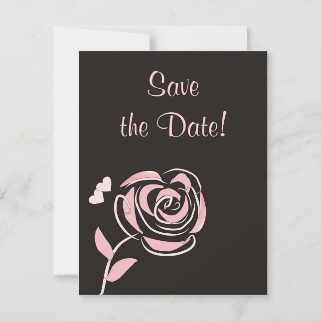 Save The Date Annonce de Mise à Jour Cœurs et Fleurs Moderne (Devant)