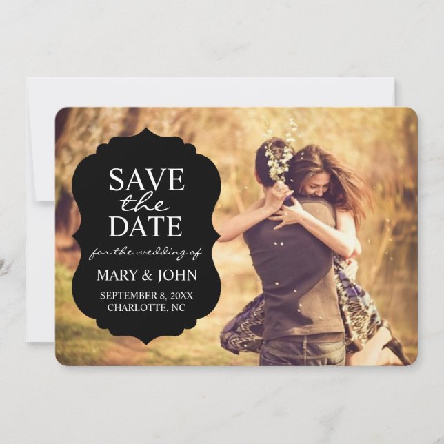 Save The Date Annonce de Mise à Jour de Date | Crest Enregistrer (Devant)