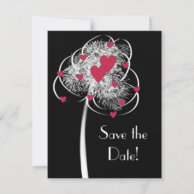 Save The Date Annonce de mise à jour de l'arbre de coeurs et de  (Devant)