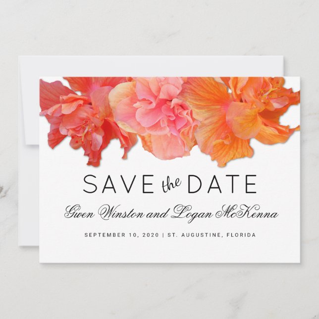 Save The Date Annonce de mise en garde Big Orange Hibiscus (Devant)