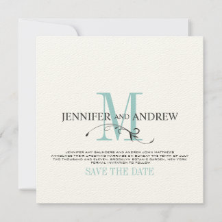 Save The Date Annonce de monogramme pour la date de sauvegarde b