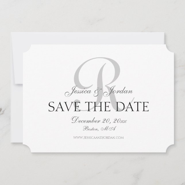 Save The Date Annonce de Rappel pour Sauvegarder Monogramme Clas (Devant)