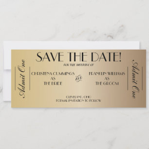 Save The Date Annonce de réservation de billet de cinéma (Gold2)