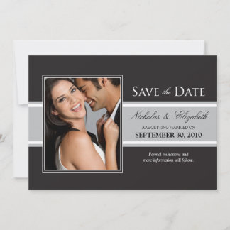 Save The Date Annonce de sauvegarde de date Bold Silver Stripe