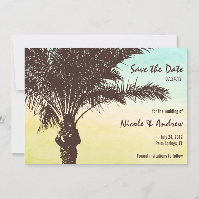 Save The Date Annonce de sauvegarde de date de coucher de soleil (Devant)