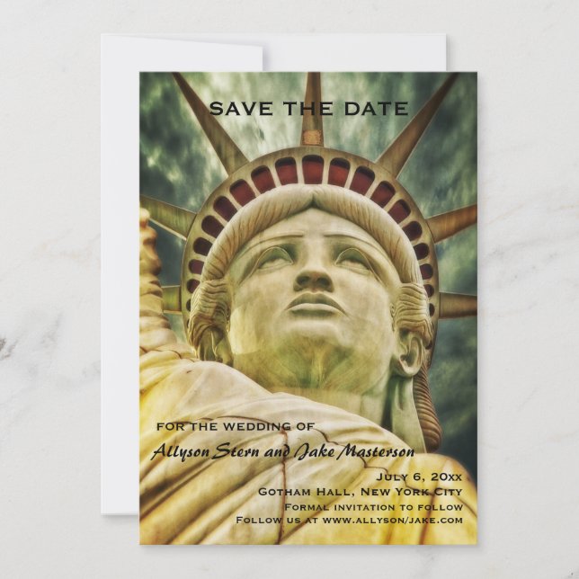 Save The Date Annonce de sauvegarde de date de la Statue de la L (Devant)