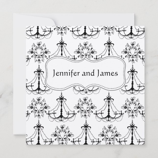 Save The Date Annonce de sauvegarde de date de lustre à crème no (Devant)