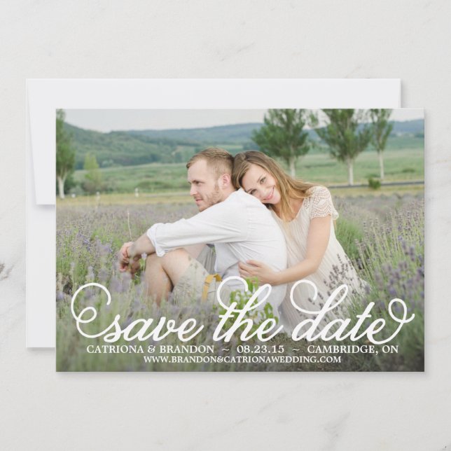 Save The Date Annonce de sauvegarde de date d'écriture fantaisis (Devant)