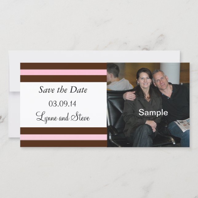 Save The Date Annonce de sauvegarde de date en chocolat rose (Devant)