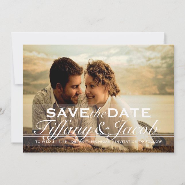 Save The Date Annonce de sauvegarde de date personnalisée avec p (Devant)
