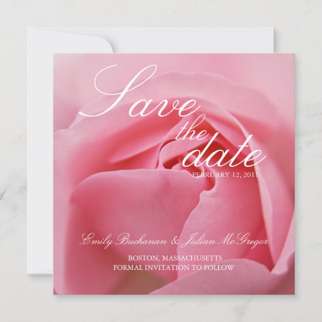 Save The Date Annonce de sauvegarde de date • Rose rose (Devant)