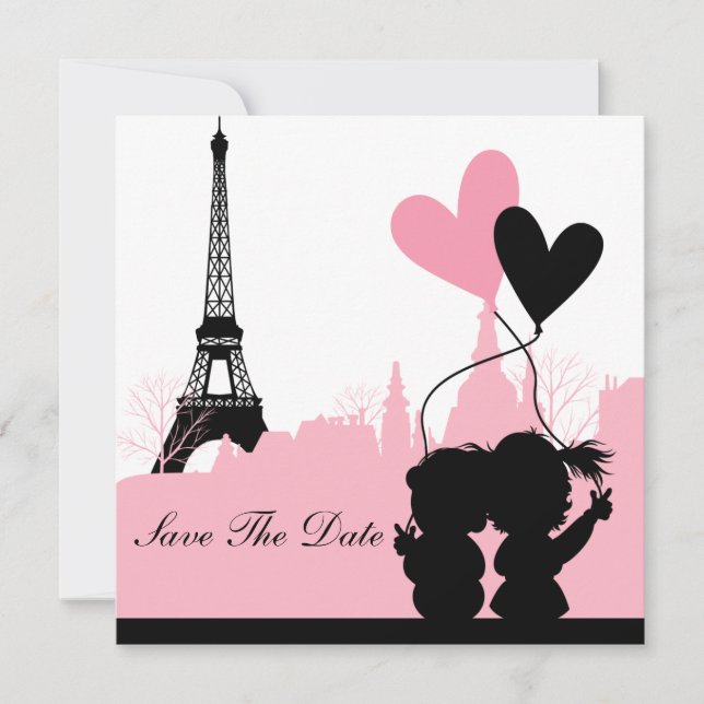 Save The Date Annonce de sauvegarde de la date à Paris (Devant)