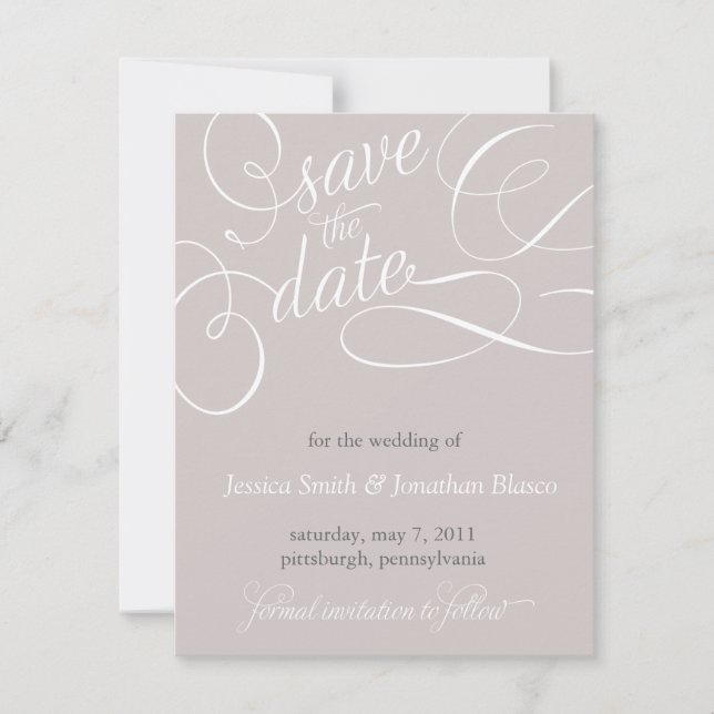 Save The Date Annonce Élégante de Mise à Jour de Date (Devant)
