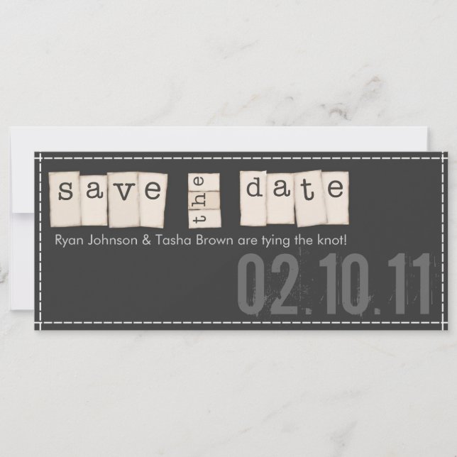 Save The Date Annonces de sauvegarde de date {Noir} (Devant)