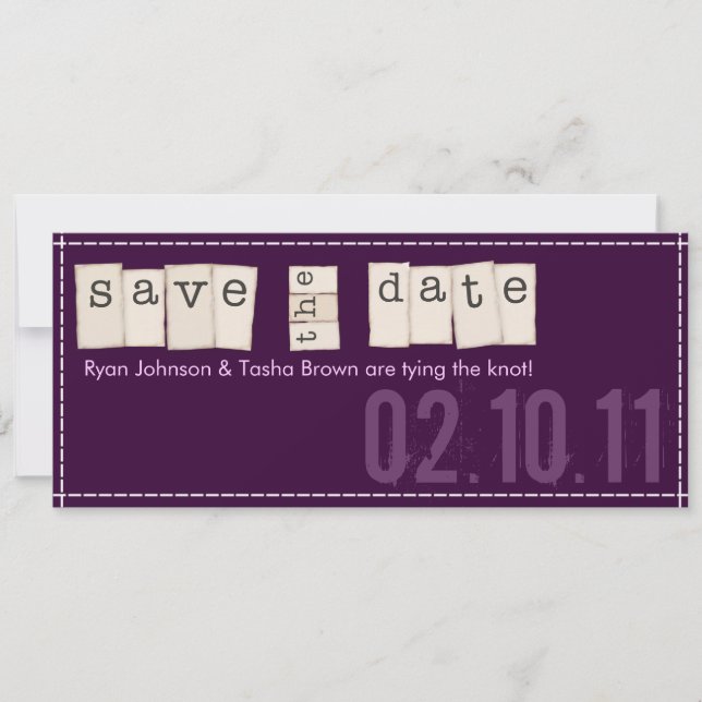 Save The Date Annonces de sauvegarde de date {Plum} (Devant)