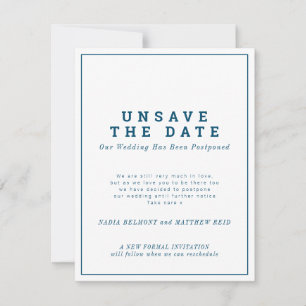 Save The Date Annulation de la date de mariage, changement de pl