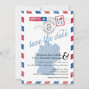 Save The Date Antique Allemagne Airmail Enregistrer la date