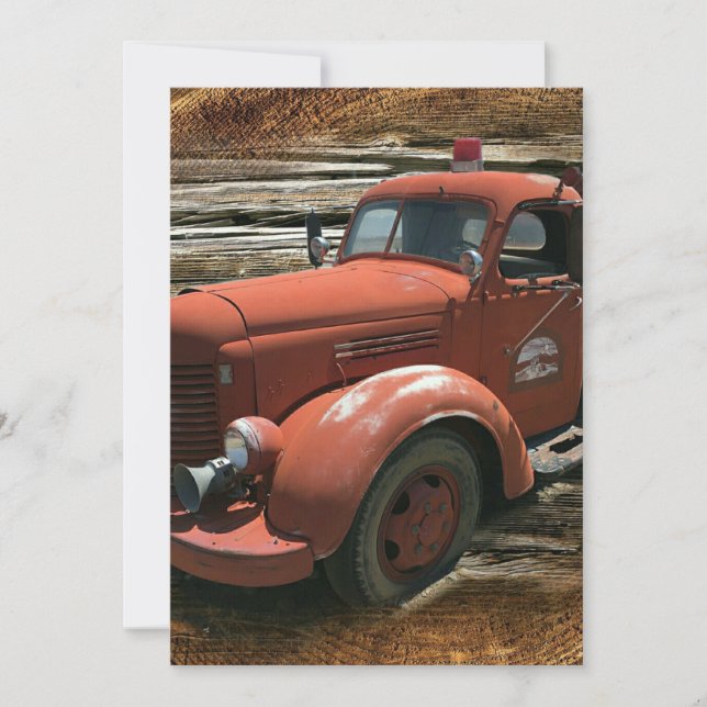 Save The Date Antique Fire Truck Vintage Fire (Devant)