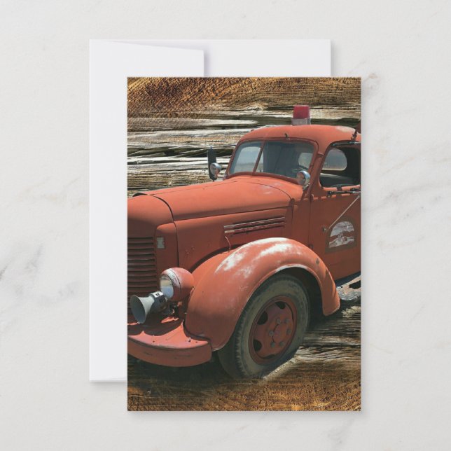 Save The Date Antique Fire Truck Vintage Fire (Devant)