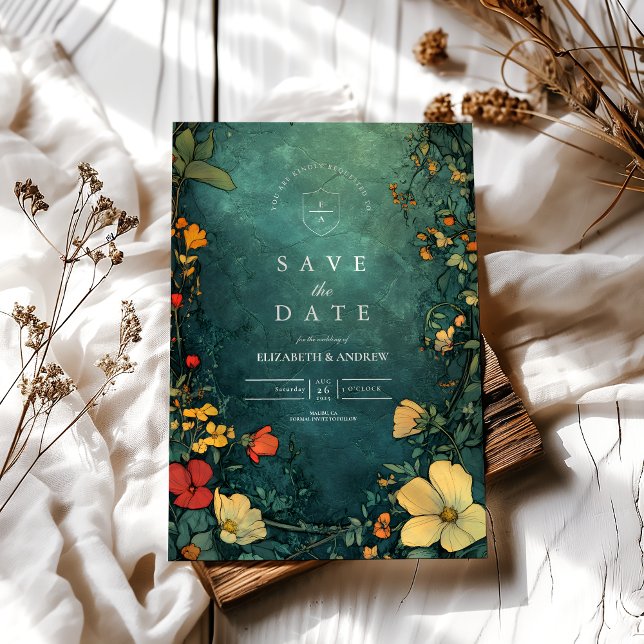 Save The Date Antique Floral Art Nouveau Mariage (Créateur téléchargé)