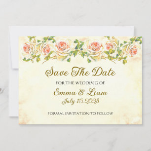Save The Date Antique Rose 5 x 7 Appartement Enregistrer La Date
