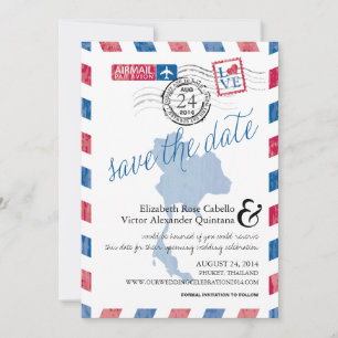 Save The Date Antique Thaïlande Airmail Enregistrer la date