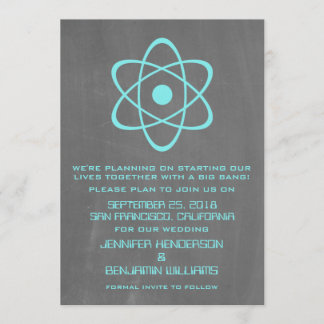 Save The Date Aqua Atomic Chalkboard Enregistrer l'Invitation de