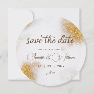 Save The Date Aquarelle Abstraite Parties scintillant or luxe él