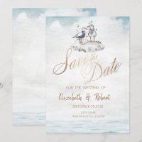 Aquarelle Aquarelle Mouettes Plage Enregistrer la