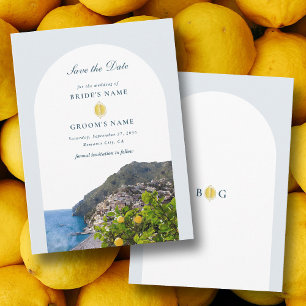 Save The Date Aquarelle Arch de la Côte d'Amalfi Italie Citrons 