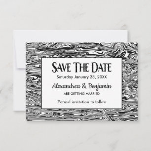Save The Date Aquarelle blanche noire moderne Mariage personnali