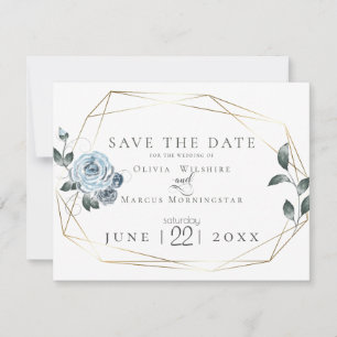 Save the date Aquarelle bleu bleu foncé