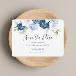 Save The Date Aquarelle bleu bleu foncé