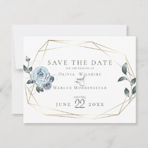Save the date   Aquarelle bleu bleu foncé