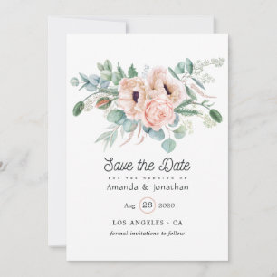 Save The Date Aquarelle Boho Eucalyptus Mariage du Populaire