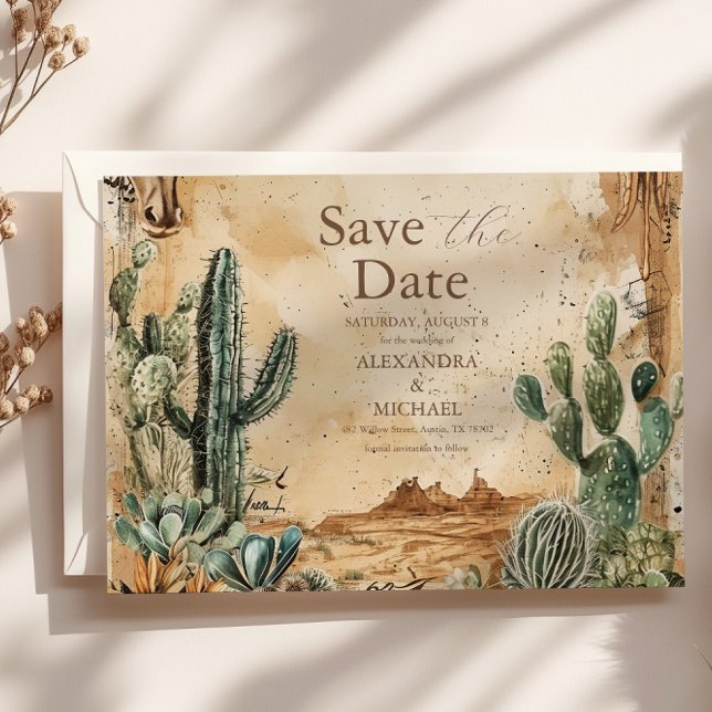 Save The Date Aquarelle Boho Western  (Créateur téléchargé)