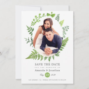 Save The Date Aquarelle Bois Mariage de verdure